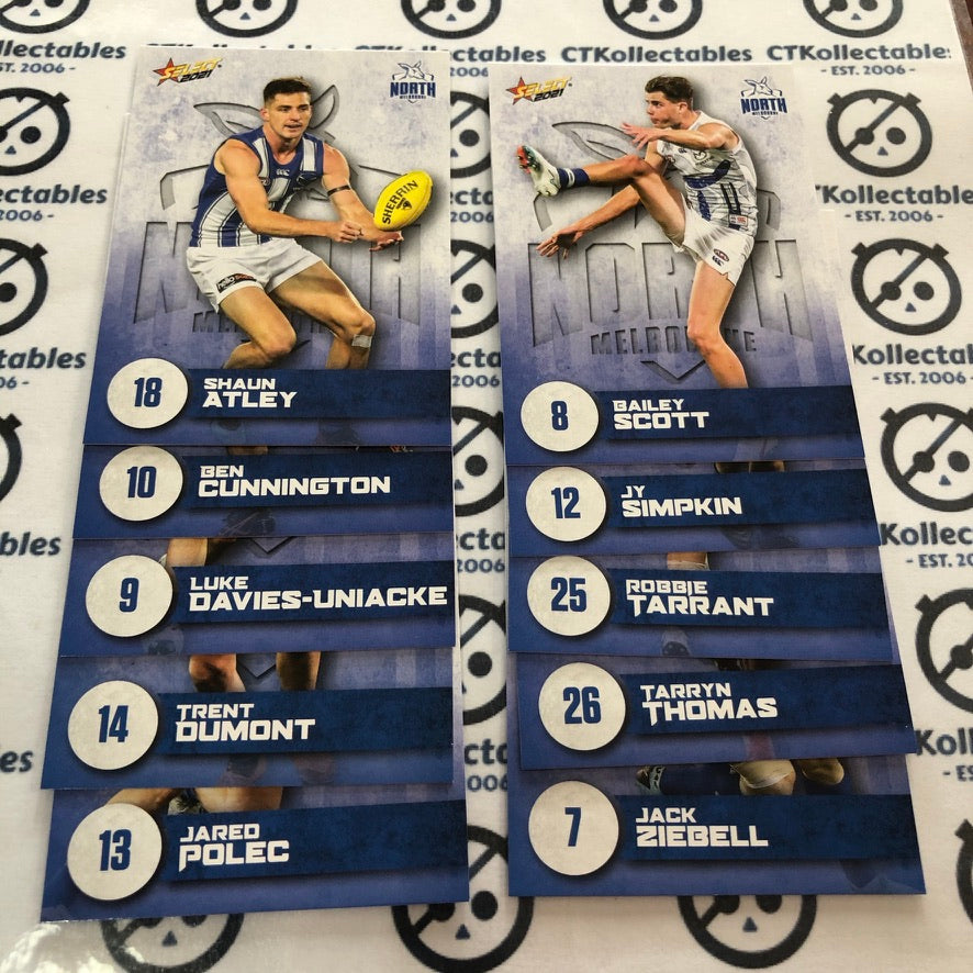 2021 AFL Footy Stars North Melbourne Kangaroos 10 team Set
