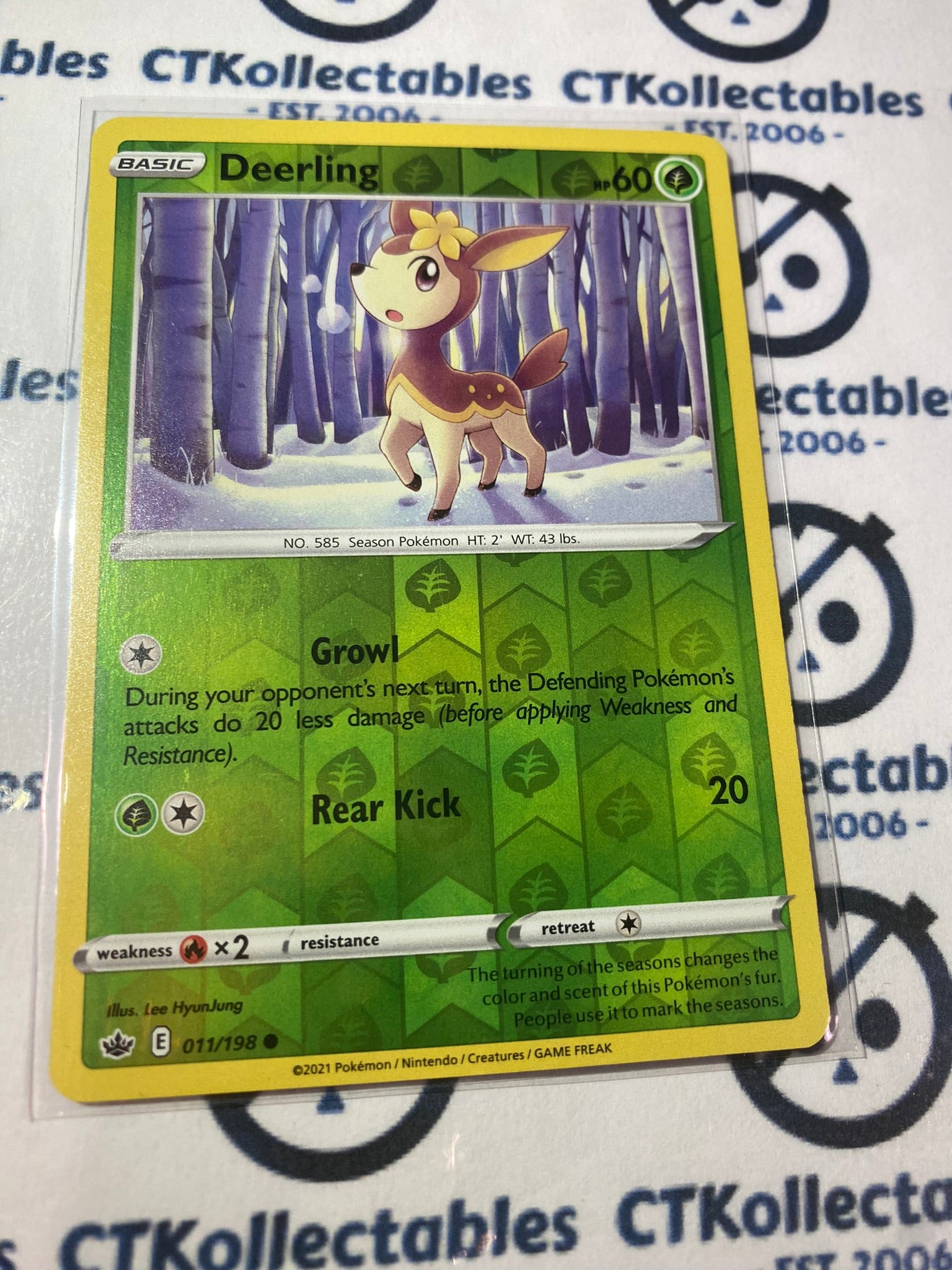 pokemon card deerling Deerling Reverse Holo #011/198 Pokémon Card Chilling Reign – CTKollectables