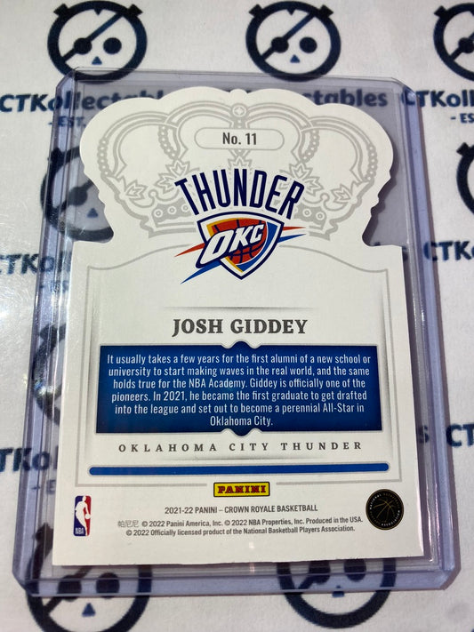 2021-22 Panini Crown Royale Josh Giddey Bronze Cracked Ice RC #11 OKC