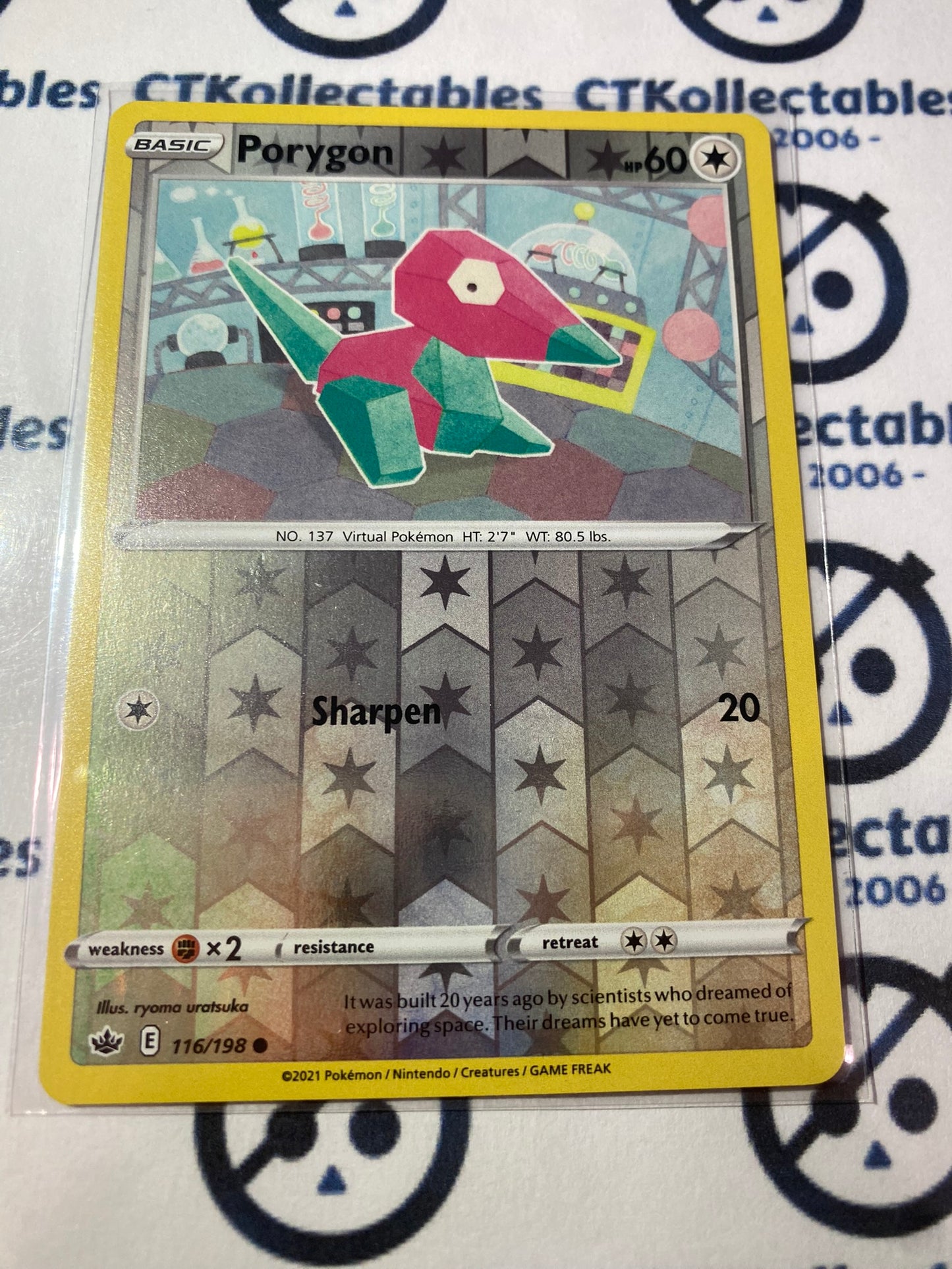 Porygon Reverse Holo #116/198 Pokémon Card Chilling Reign