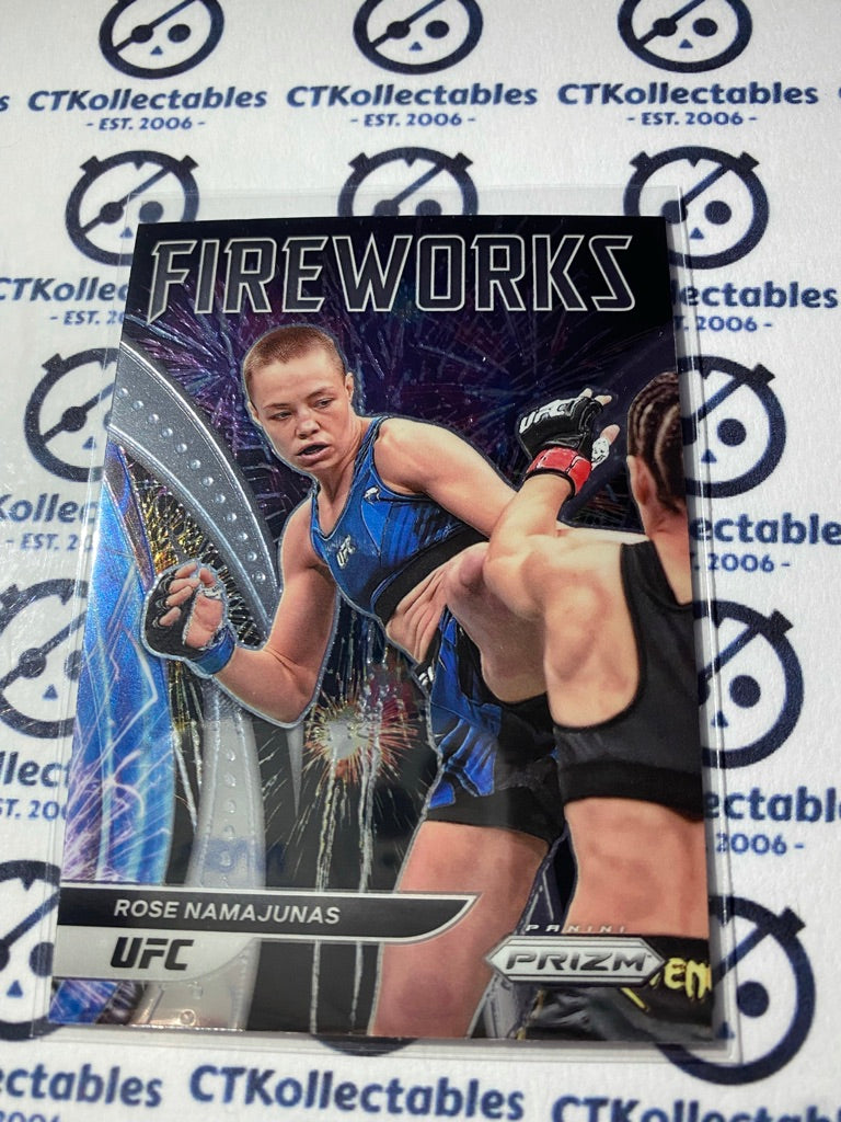 2022 UFC Panini Prizm Fireworks Rose Namajunas #6 base