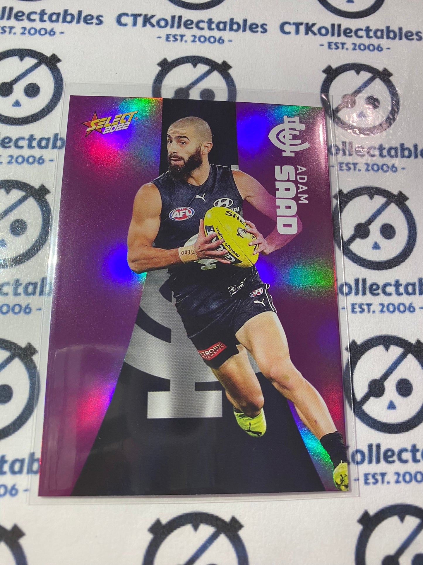 2022 AFL Footy Stars Purple Parallel - Adam Saad PP27