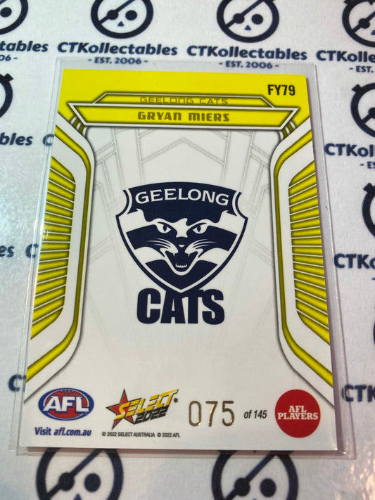 2022 AFL Footy Stars Fractured Yellow #FY79 Gryan Miers #075/145