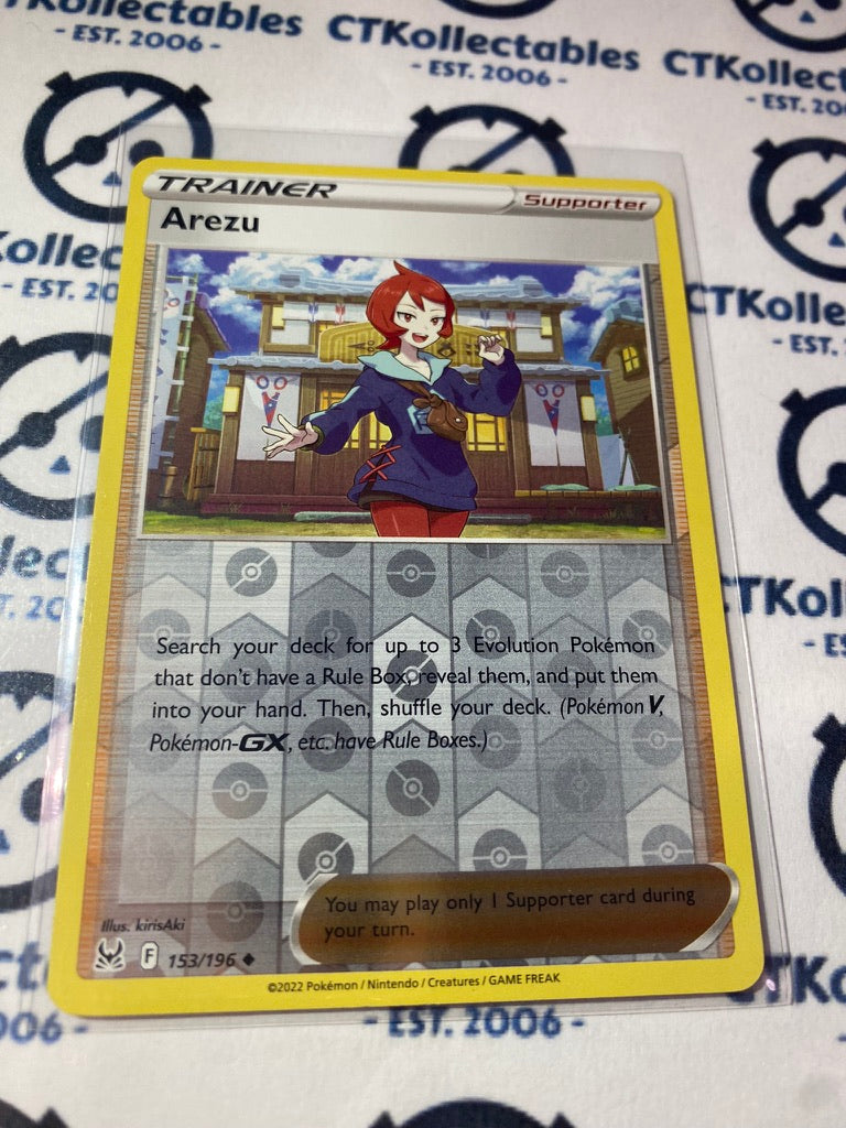 Arezu Trainer Reverse Holo #153/196 2022 Sword & Shield Lost Origin Pokemon Card