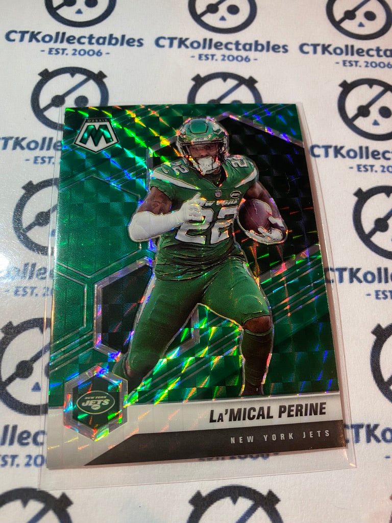 2021 Panini NFL Mosaic La'mical Perine Green Mosaic Prizm #157 Jets
