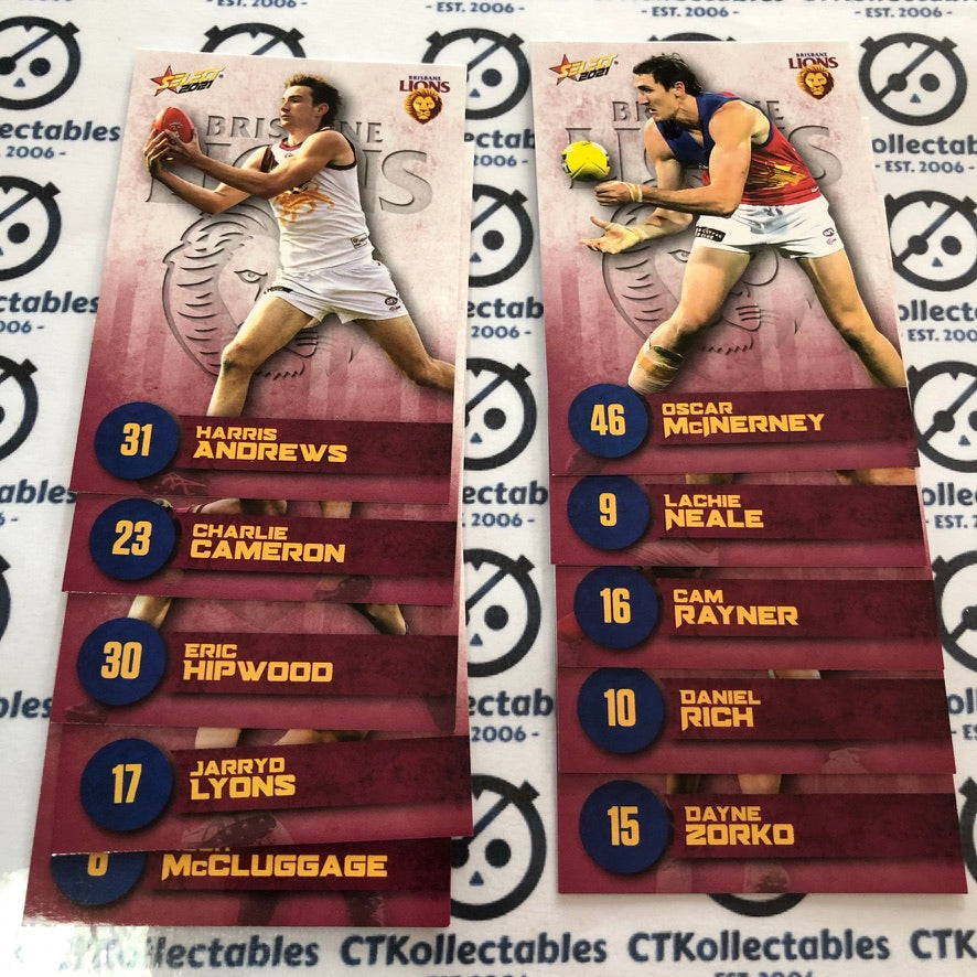 2021 AFL Footy Stars Brisbane Lions 10 team Set