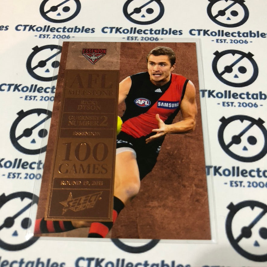 2012 AFL Champions Ricky Dyson Milestone 100 Games MG17