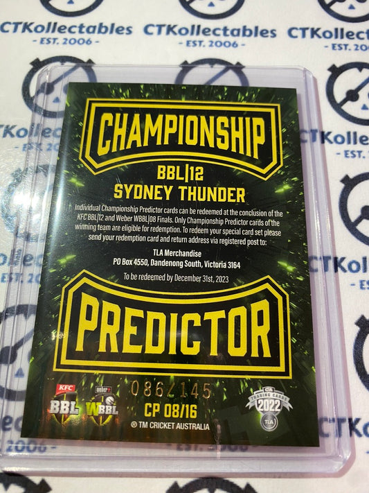 2022/2023 TLA Cricket Traders Championship Predictor Sydney Thunder #086/145