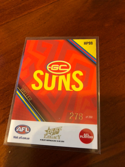 2018 AFL legacy Lachie Weller Holofoil Parallel #278/350 HP98