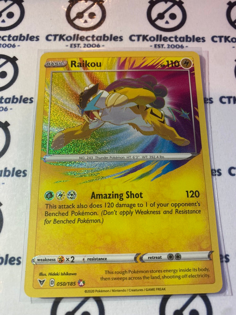 raikou pokemon card amazing rare Raikou Amazing Rare #050/185 Rare Pokemon Card Vivid Voltage –  CTKollectables