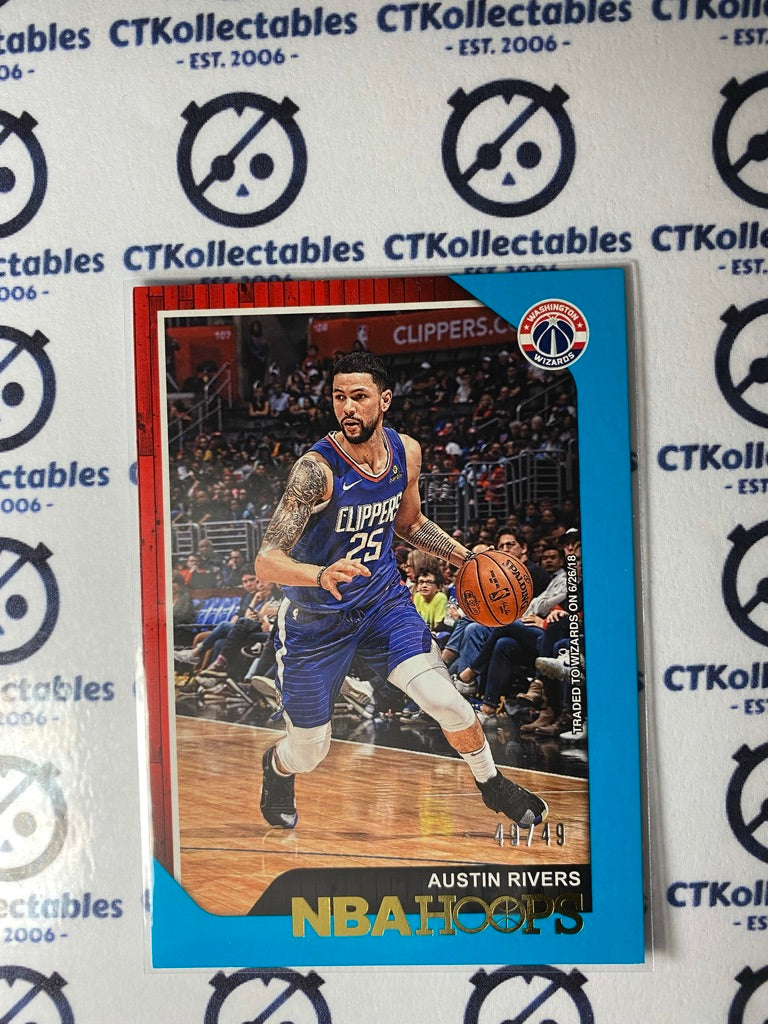 Austin Rivers #49/49 Teal parallel 2018-19 Hoops basketball