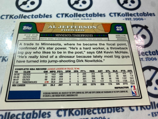 2008-09 Topps Chrome NBA Al Jefferson REFRACTOR #25Timberwolves