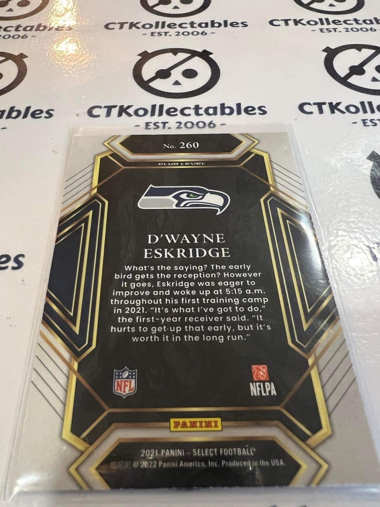 2021 NFL Panini Select D'wayne Eskridge Club Level Rookie RC #260 Seahawks
