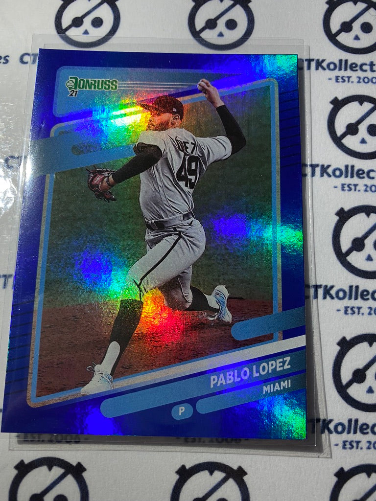 2021 Panini Donruss Baseball Pablo Lopez Blue Foil #144 Miami