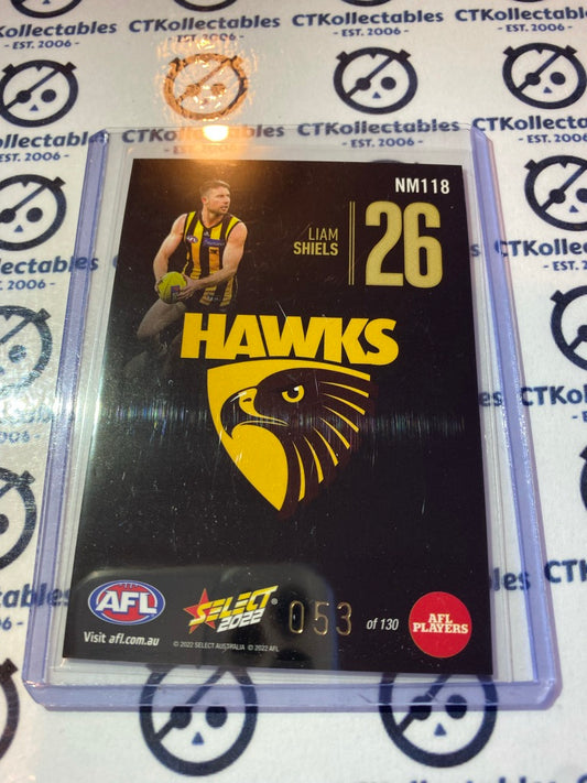 2022 AFL Footy Stars Numbers Midnight #NM118 Liam Shiels #053/130