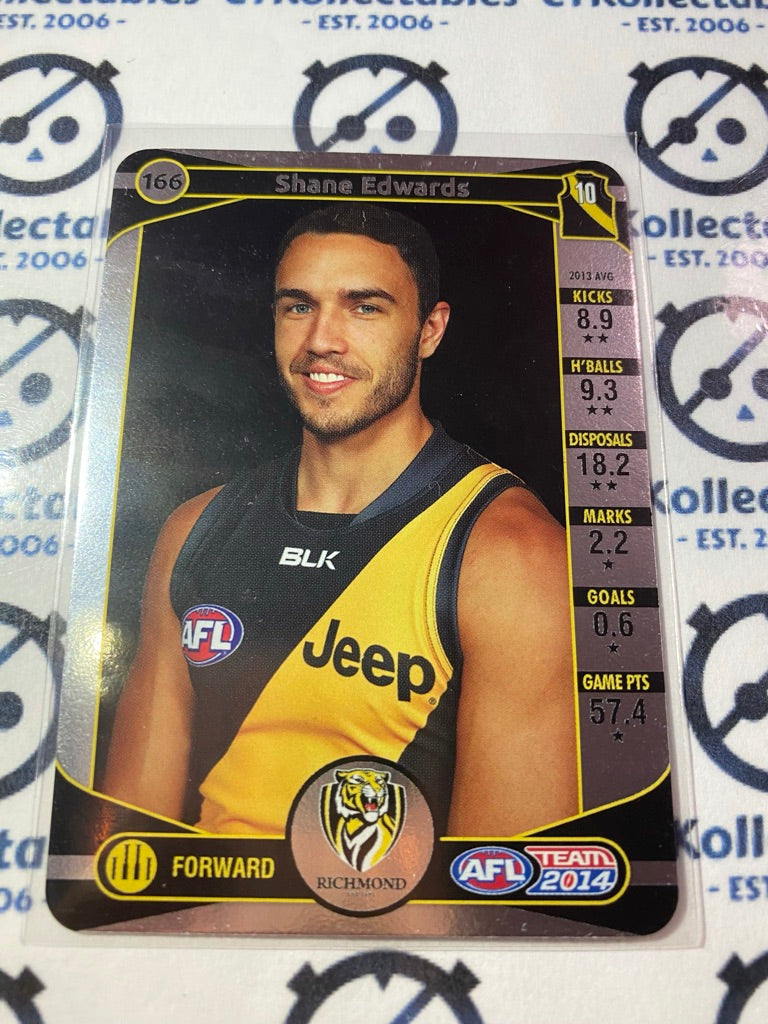 2014 AFL Teamcoach Silver Parallel #166 Shane Edwards Tigers