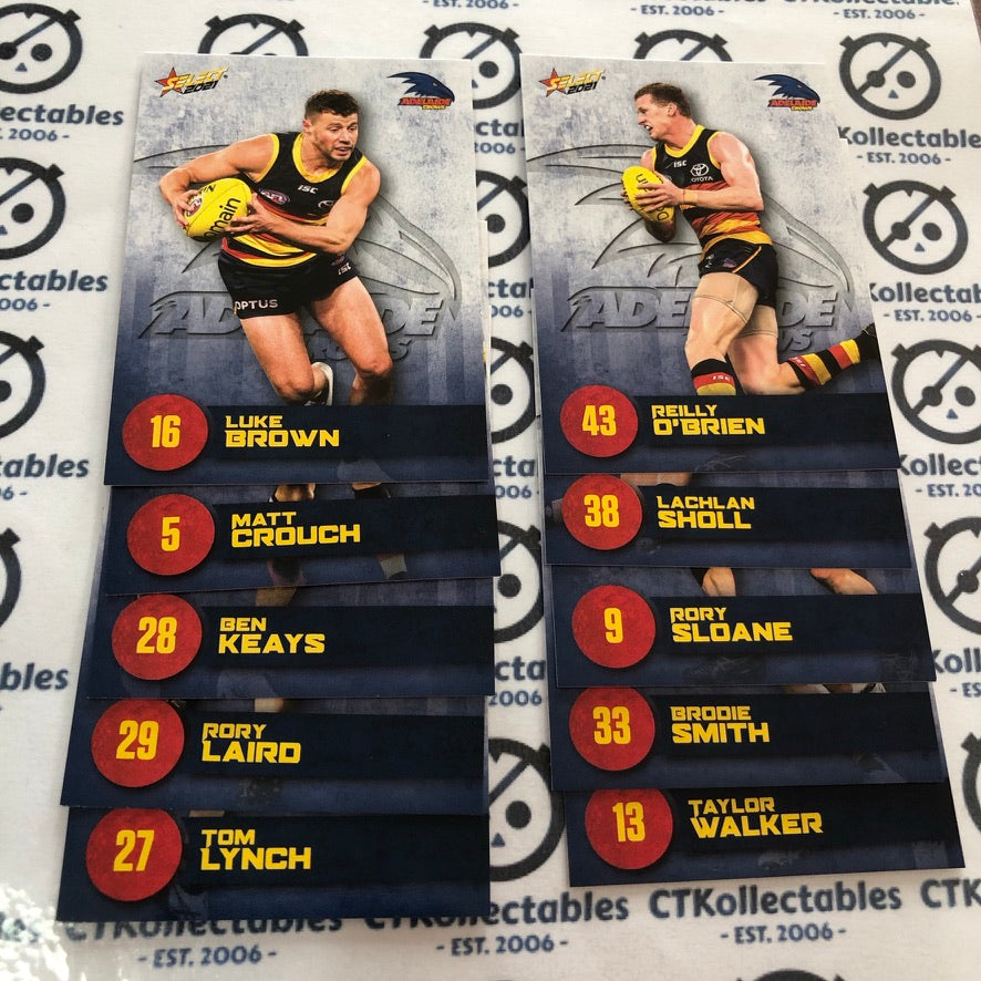 2021 AFL Footy Stars Adelaide Crows 10 team Set