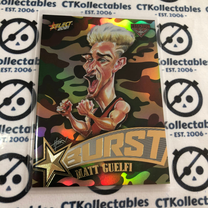 2021 AFL Footy Stars Camo Burst Matt Guelfi #SBC18 Bombers