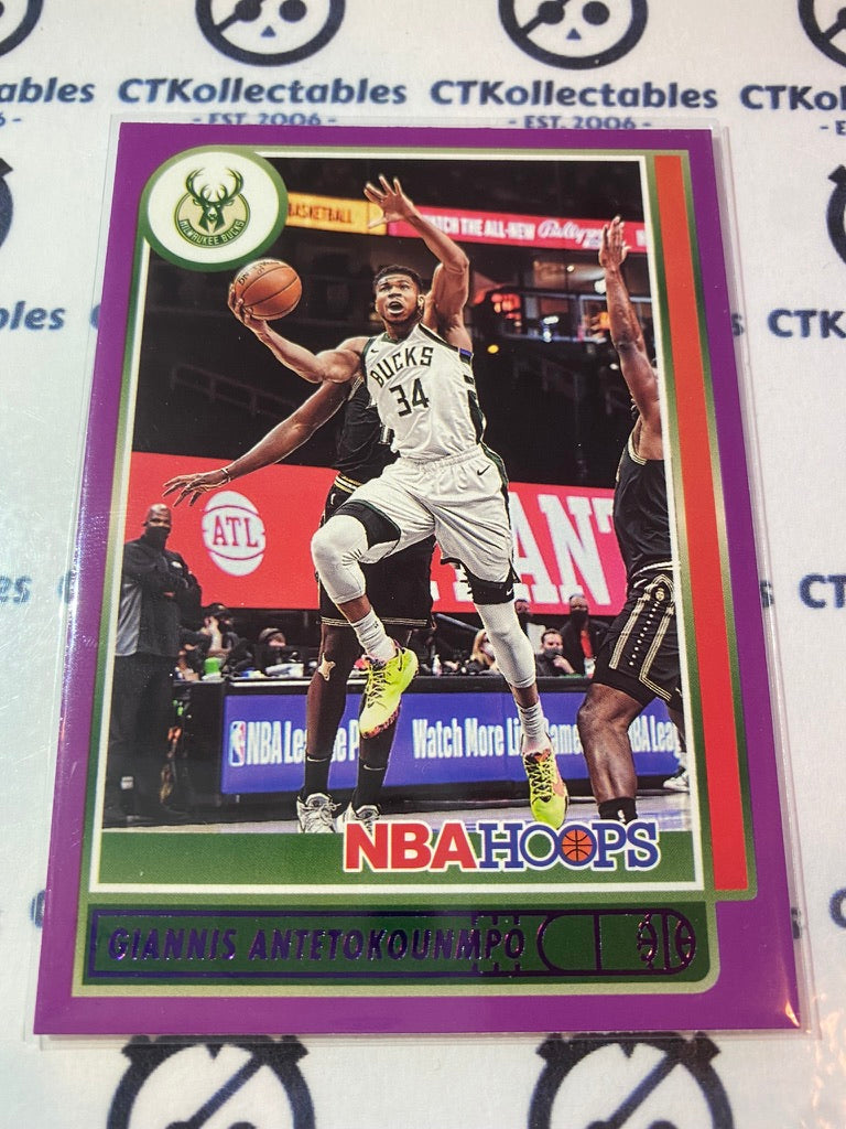 2021 Panini NBA HOOPS Purple Parallel Giannis Antetokounmpo #103
