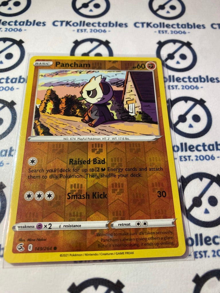 Pancham Reverse Holo #149/264 2021 Sword & Shield Fusion Strike Pokemon Card