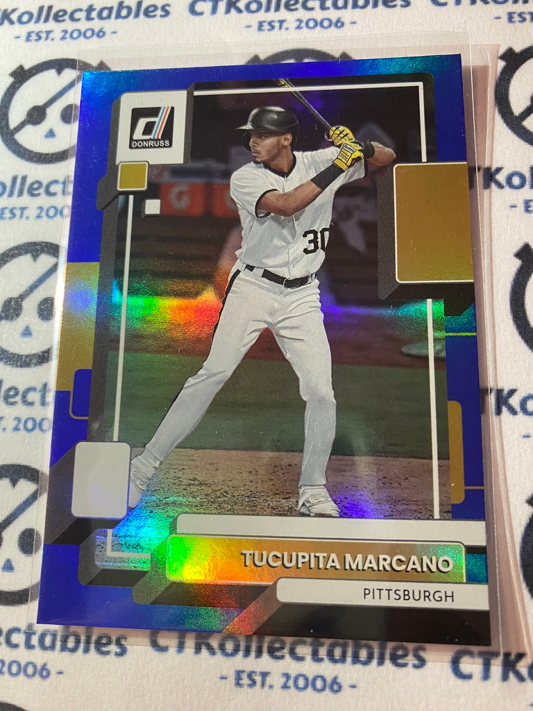 2022 Panini Donruss Baseball Tucupita Marcano Blue Foil #150 Pittsburgh