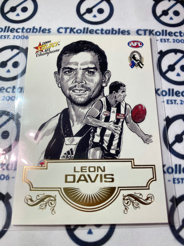 2008 AFL Champions Leon Davis Sketch card SK8 Magpies