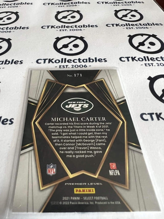 2021 NFL Panini Select Michael Carter Premier level Rookie RC #171 Jets