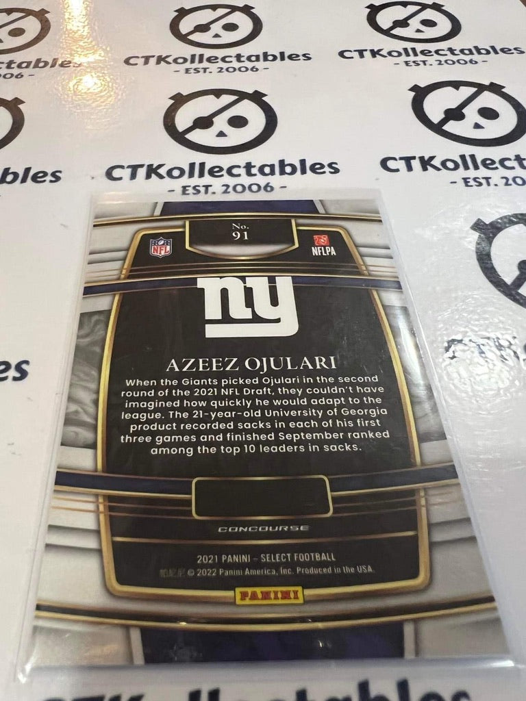 2021 NFL Panini Select Azeez Ojulari Concourse Rookie RC #91 Giants
