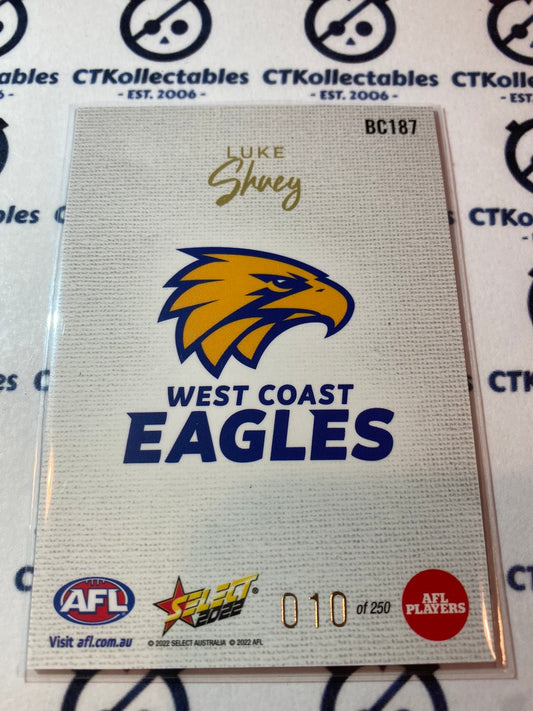 2022 AFL Footy Stars Blank Canvas - Luke Shuey BC187 #010/145