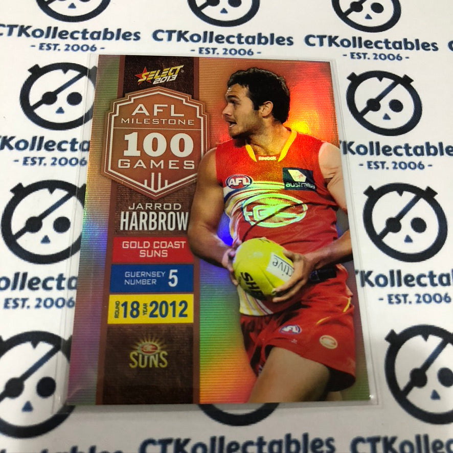 2013 AFL Champions Jarrod Harbrow Milestone 100 Games MG4