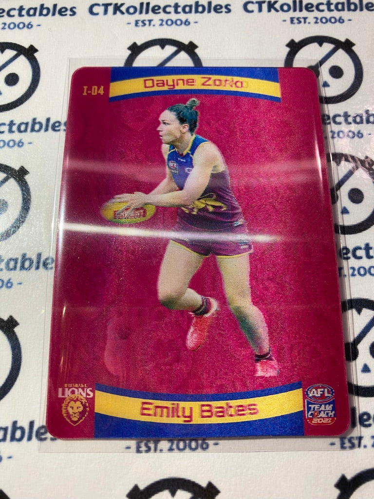 2021 AFL Teamcoach Club Card Dayne Zorko/Emily Bates 3D Icons I-04
