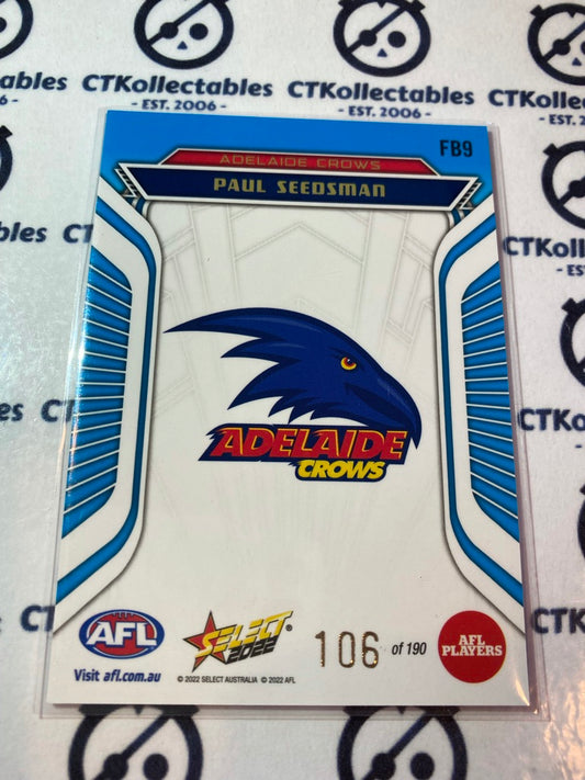 2022 AFL Footy Stars Fractured Blue #FB9 Paul Seedsman #106/190