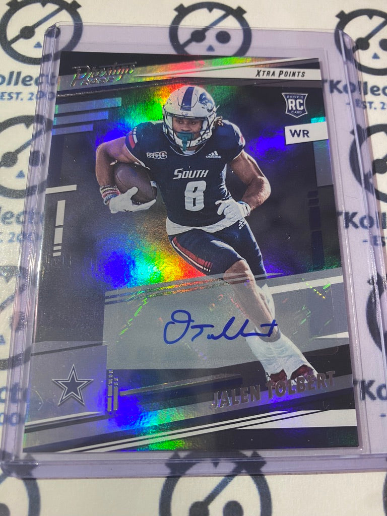 2022 NFL Panini Prestige Jalen Tolbert Rookie Auto Xtra Points #321 Cowboys
