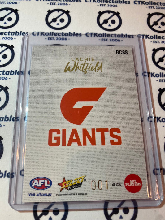 2022 AFL Footy Stars Blank Canvas - Lachie Whitfield BC88 #001/145 LOW #