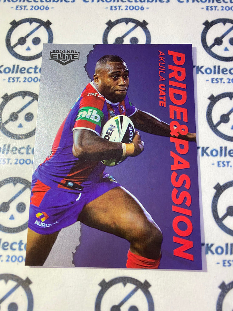 2014 NRL Elite Pride & Passion Akuiola Uate #P24/48 Knights