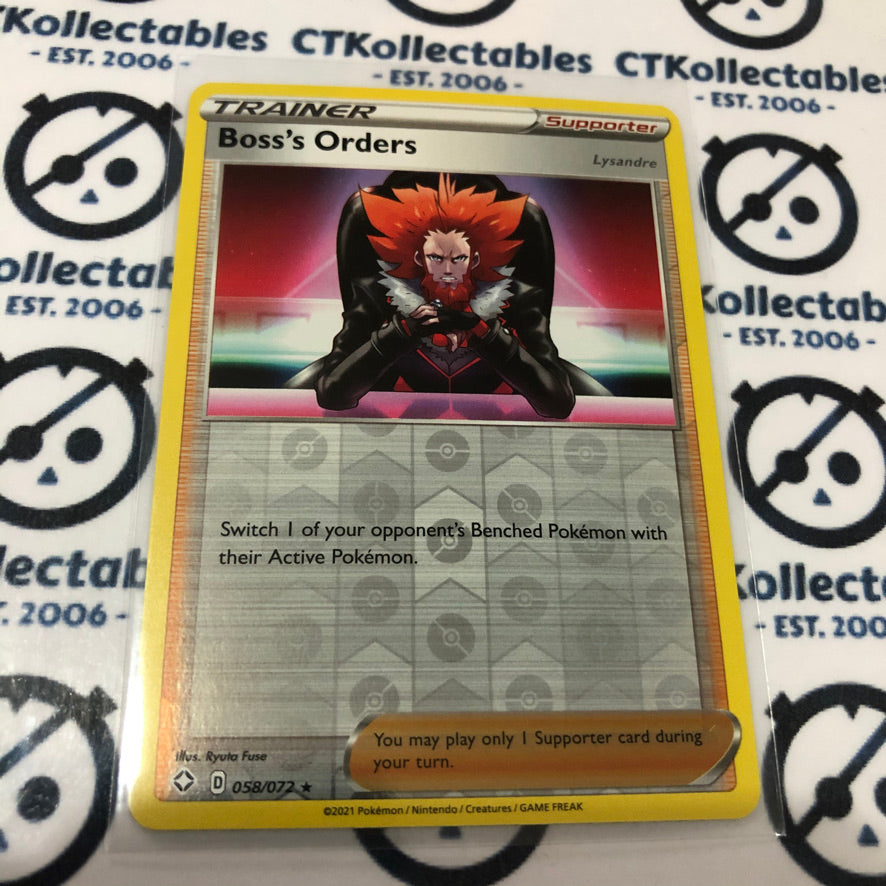 Boss's Orders #058/072 Reverse Holo Rare Pokémon Card Shining Fates