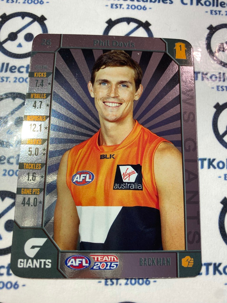 2015 AFL Teamcoach Silver #26 Phil Davis Giants