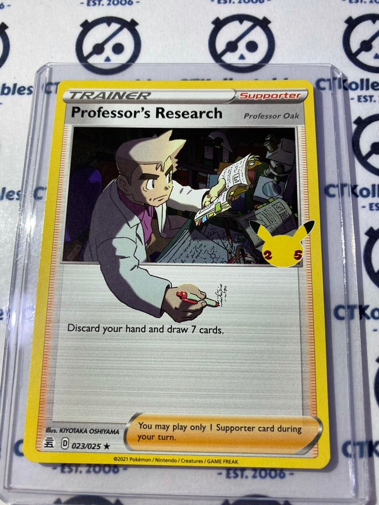 Professor's Research Holo Rare #023/025 Pokemon Celebrations 25th Anniversary