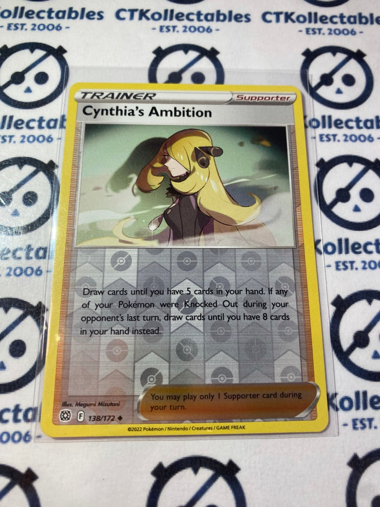 Cynthia's Ambition #138/172 Reverse Holo Pokémon Card Brilliant Stars