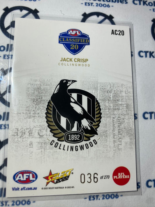 2022 AFL Footy Stars Classified #AC20 Jack Crisp #036/270