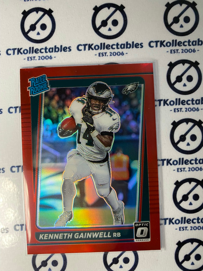 2021 NFL Donruss Optic Preview Red Rated Rookie Kenneth Gainwell Prizm P-267