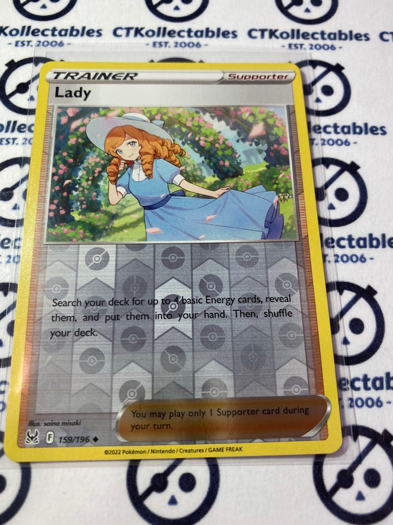Trainer Lady Reverse Holo #159/196 2022 Sword & Shield Lost Origin Pokemon Card