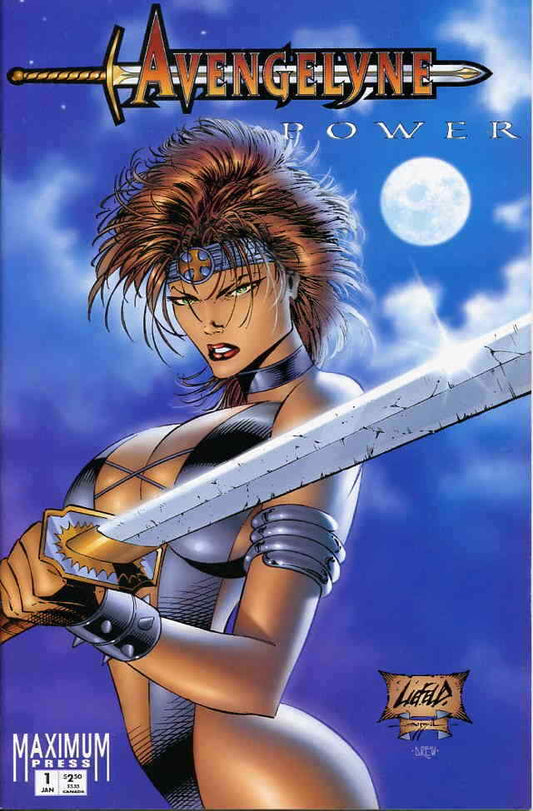 AVENGELYNE # 1 POWER BLUE VARIANT MAXIMUM COMIC BOOK 1995