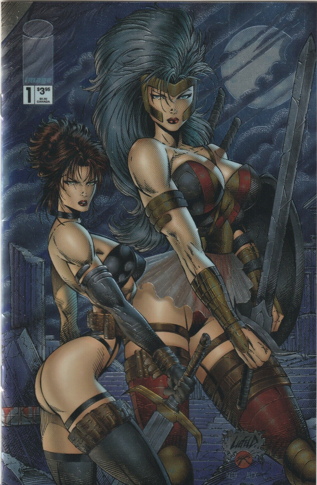 GLORY AVENGELYNE # 1 VARIANT CHROME WRAPAROUND COVER MAXIMUM COMIC BOOK 1995