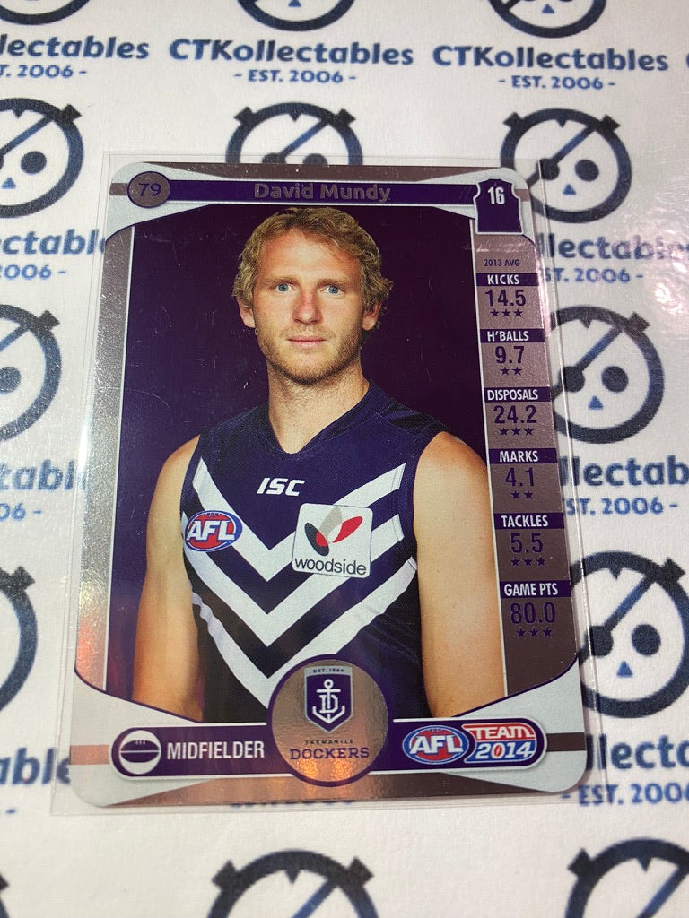 2014 AFL Teamcoach Silver Parallel #79 David Mundy Dockers