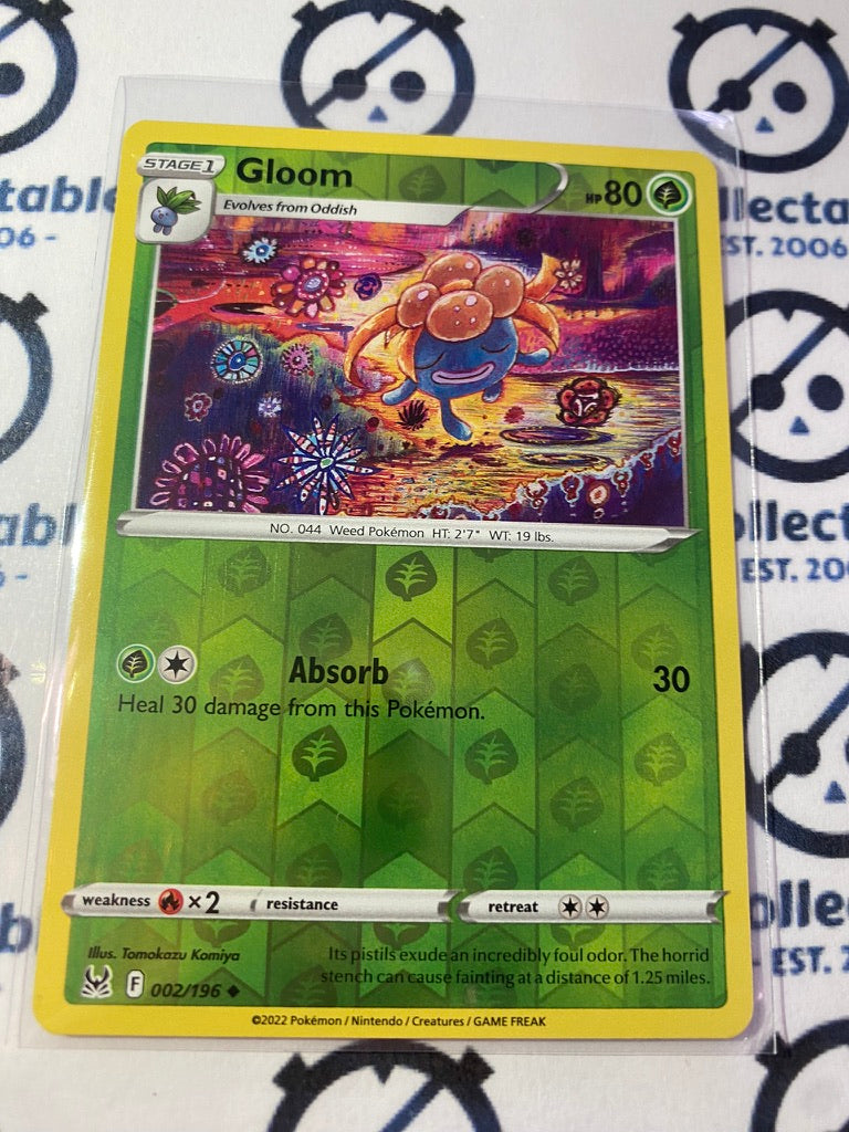Gloom Reverse Holo #002/196 2022 Sword & Shield Lost Origin Pokemon Card
