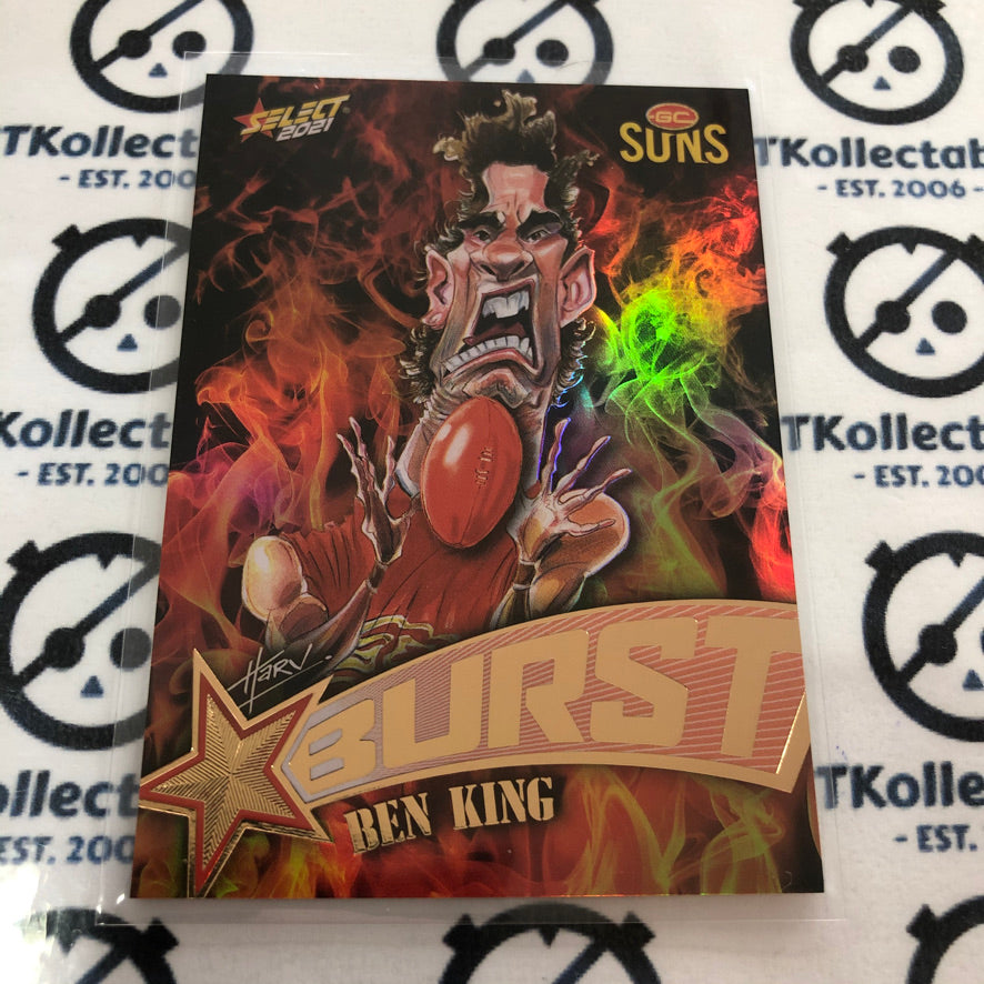 2021 AFL Footy Stars Fire Burst Ben King #SP35 Suns
