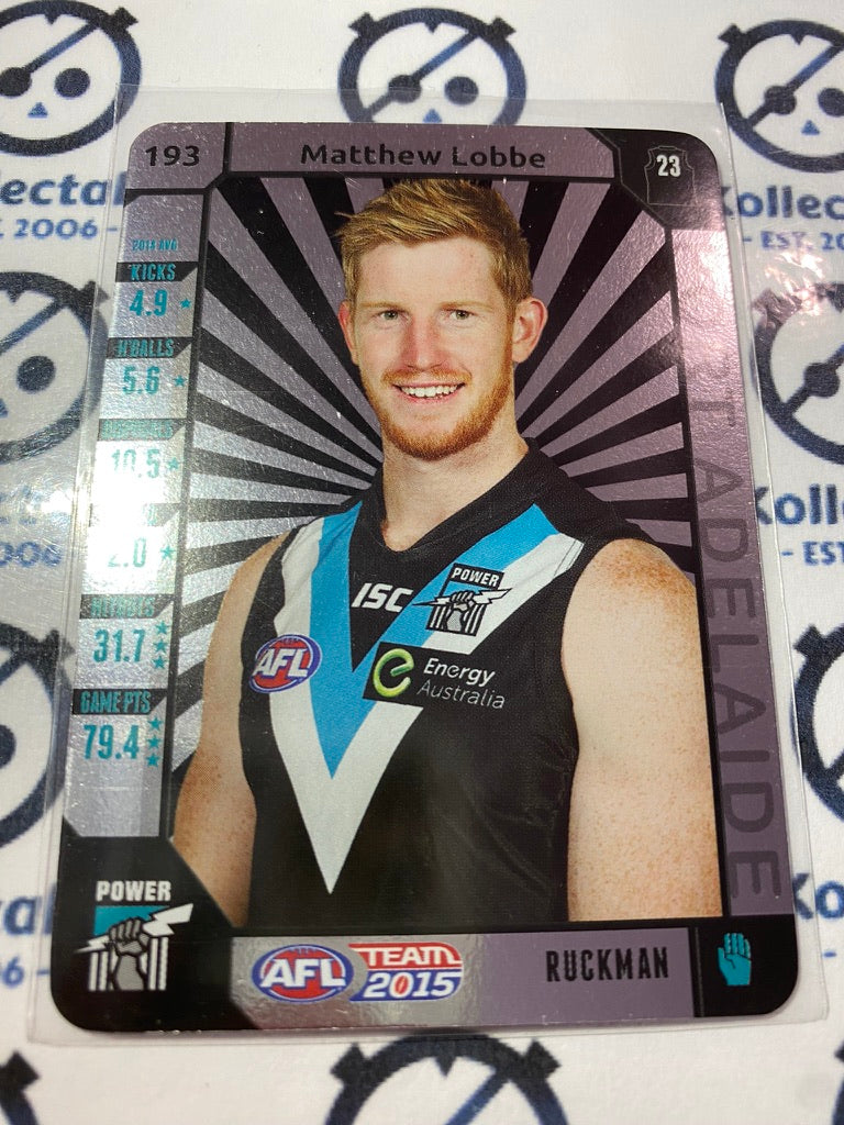 2015 AFL Teamcoach Silver #193 Matthew Lobbe Power