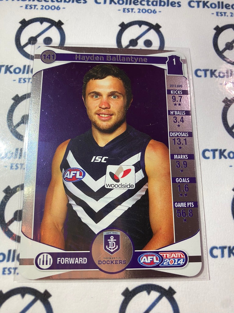 2014 AFL Teamcoach Silver Parallel #141 Hayden Ballantyne Dockers