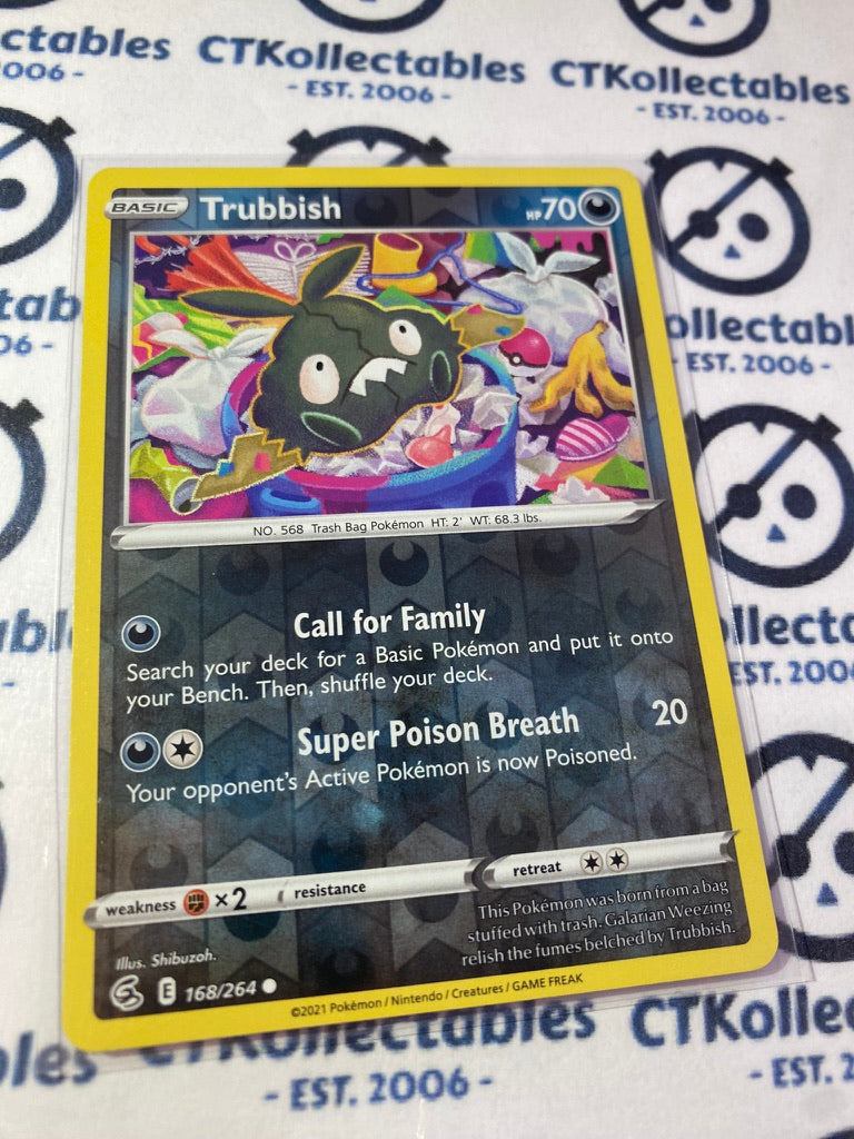 Trubbish Reverse Holo #168/264 2021 Sword & Shield Fusion Strike Pokemon Card